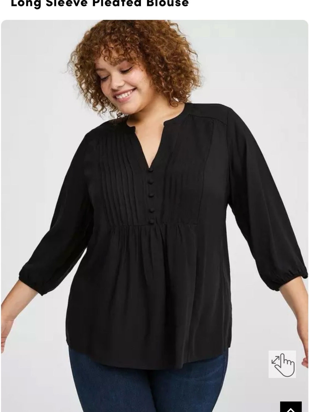 torrid Black Pleated Button-Front Blouse